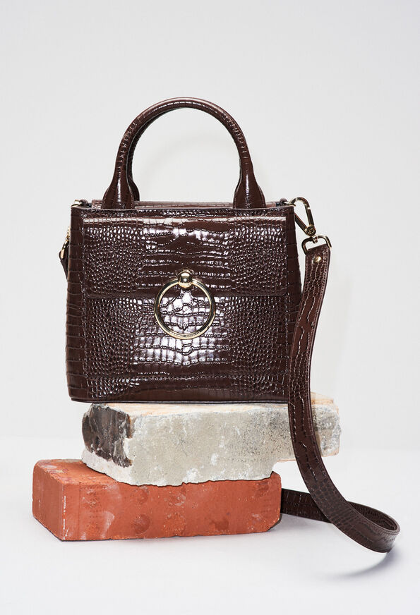 ANOUCKSMALLREPTILECROCOH19 ANOUCKSMALLREPTILECROCOH19 : Sacs et Maroquinerie couleur CHOCOLAT