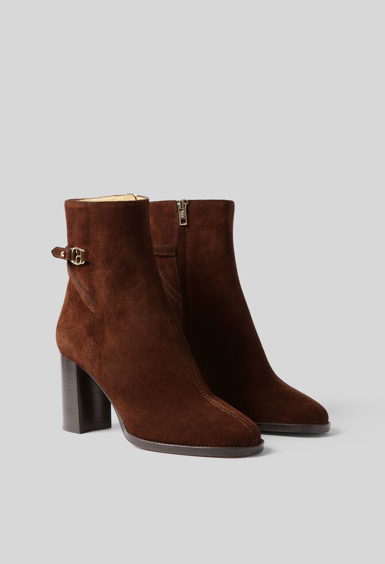 Absatzstiefeletten aus Veloursleder