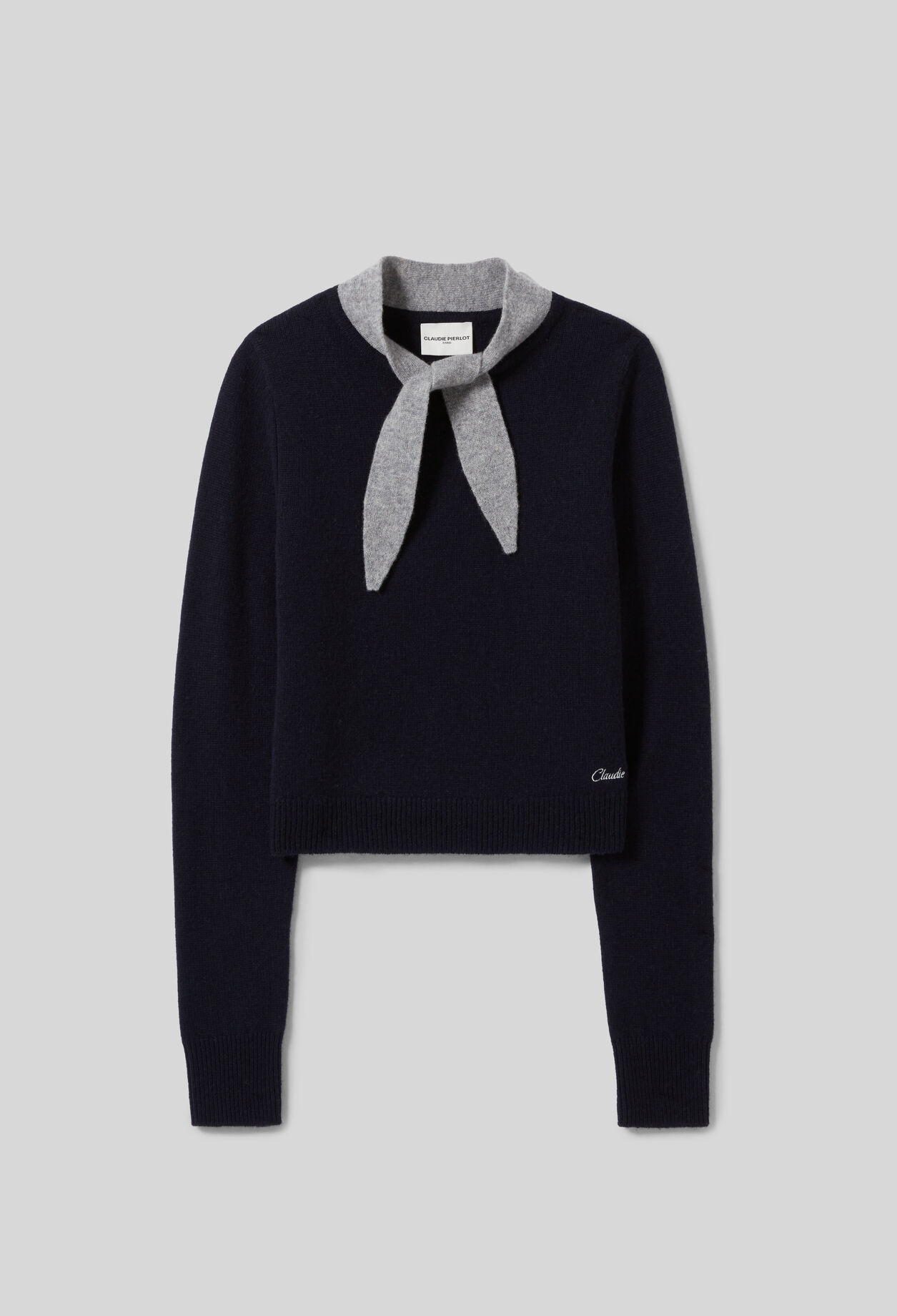 Schal-Kragen-Pullover