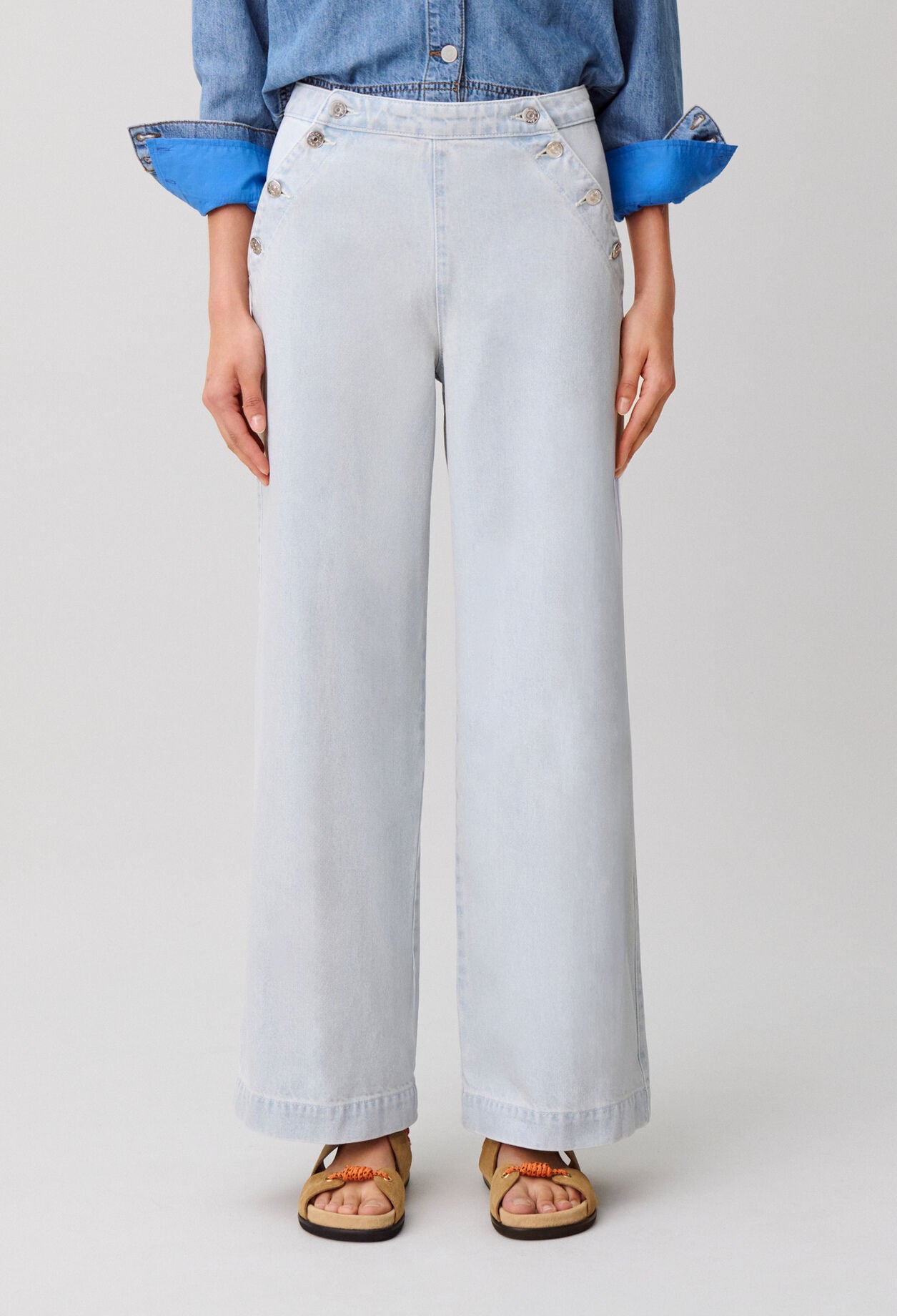Denim-Jeans mit Latz