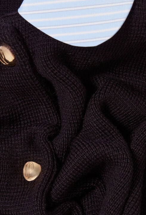 Kurze Strickjacke mit Kragen