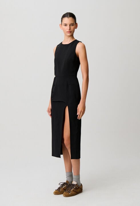 Langes schwarzes Kleid