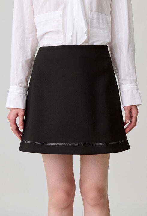 Gerader Rock mit Kontrastnähten