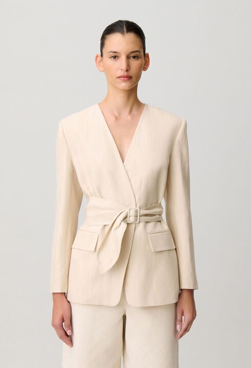 Taillierte Jacke mit Kimono-Kragen