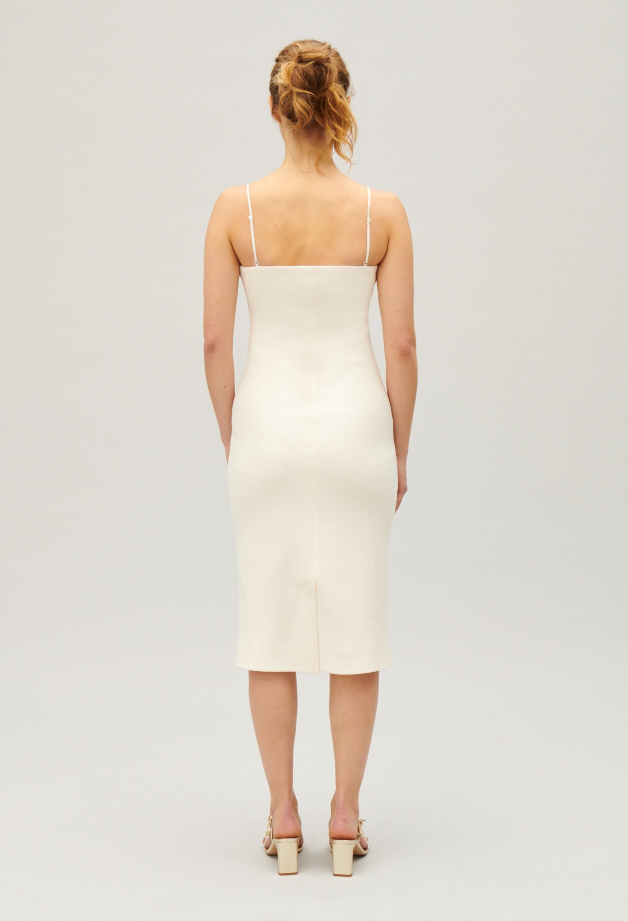 Kurzes Schlauchkleid Ecru