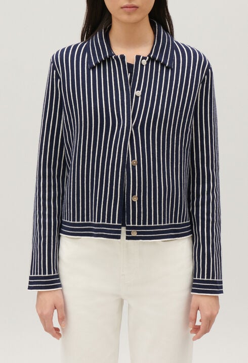 Gestreifter Strick-Cardigan