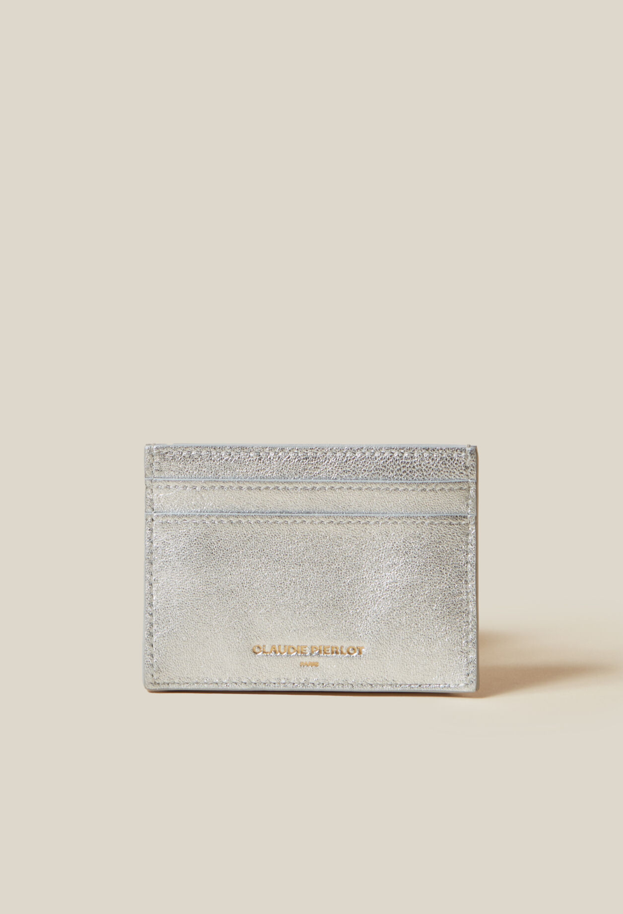 Silberne Anouck Leder-Kartenhalter
