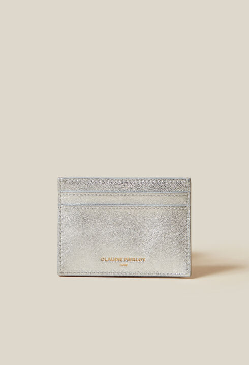 Silberne Anouck Leder-Kartenhalter
