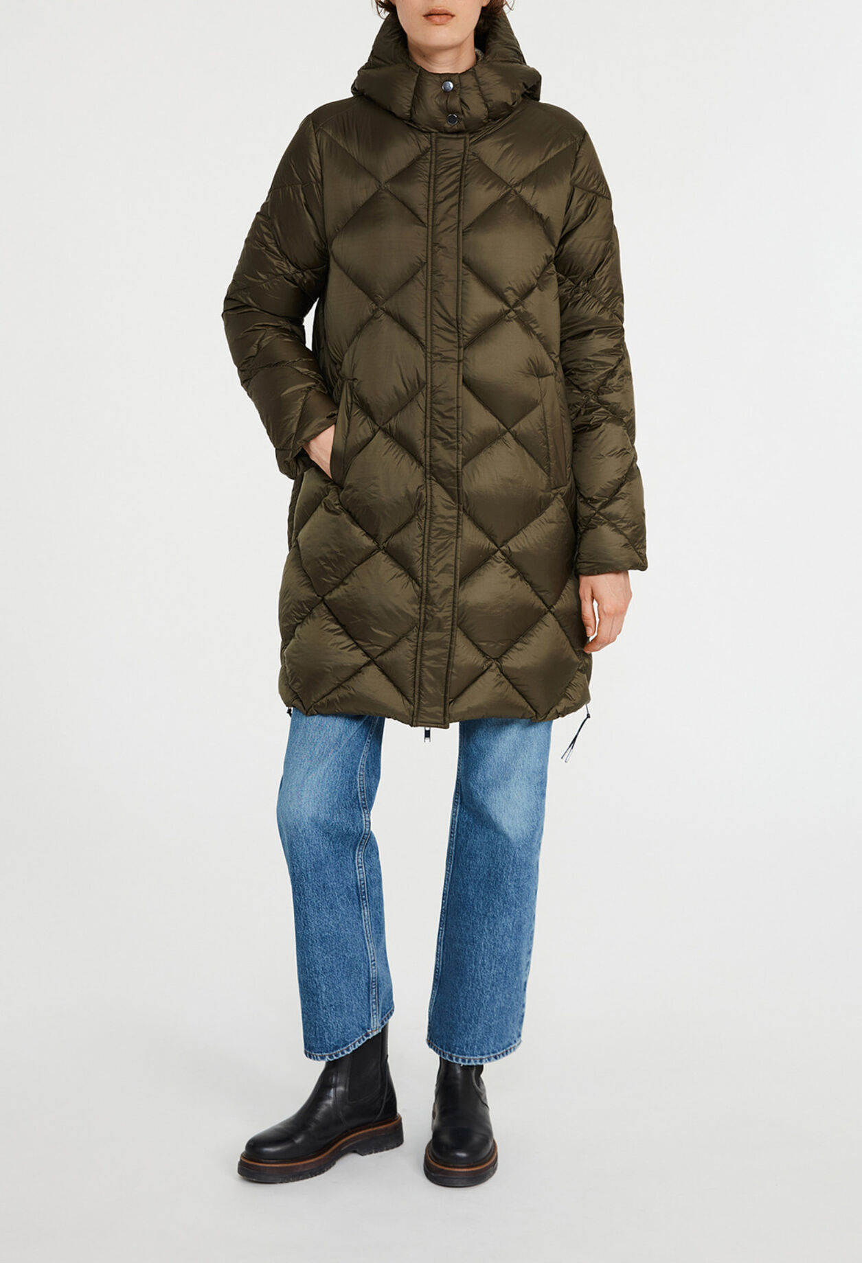 Lange Daunenjacke aus Polyester