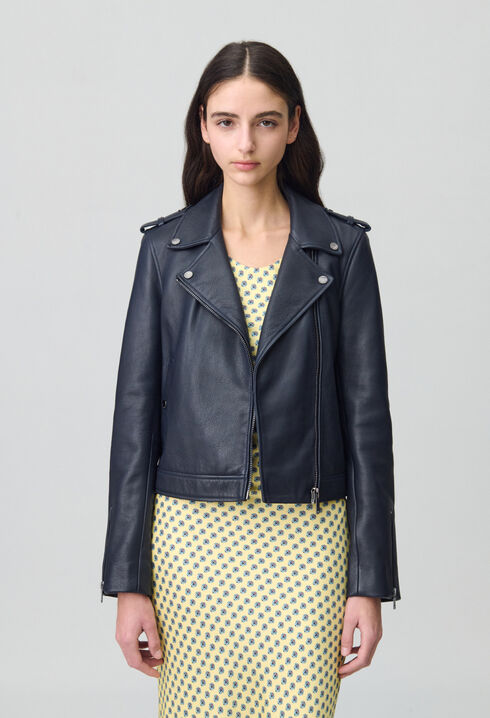 Jacke aus genarbtem Leder 