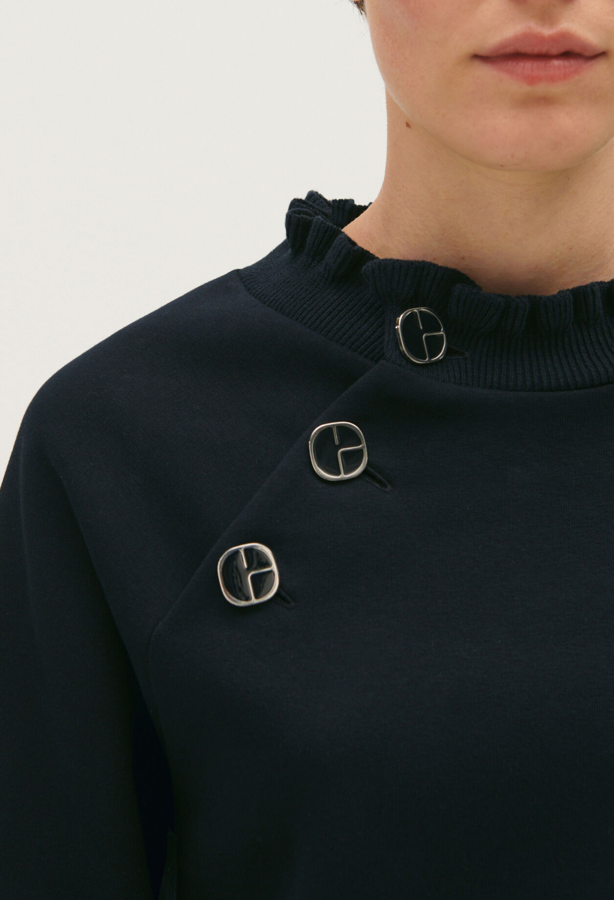 Sweatshirt mit Rüschenkragen