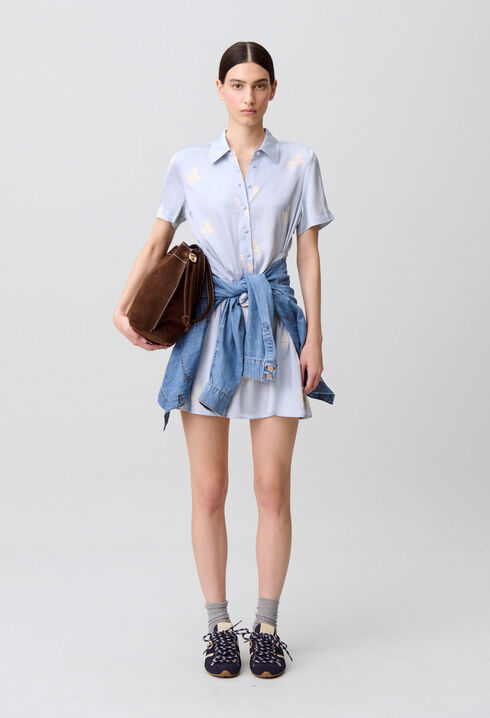 Satinkleid mit Blumen