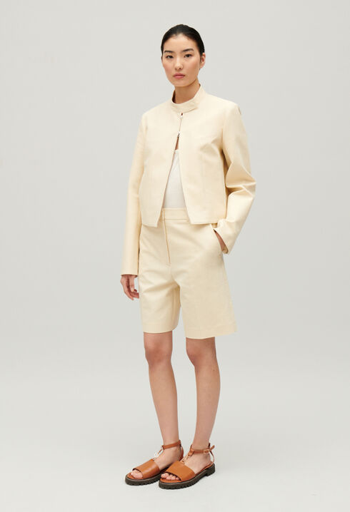 Bermuda aus Baumwolle Hellbeige