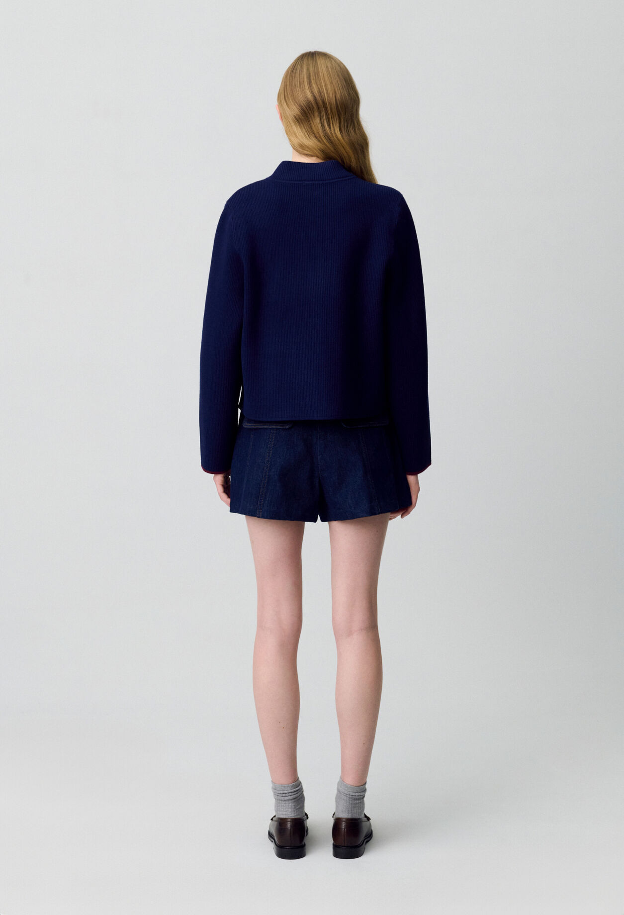 Zweifarbiger, dicker Cardigan