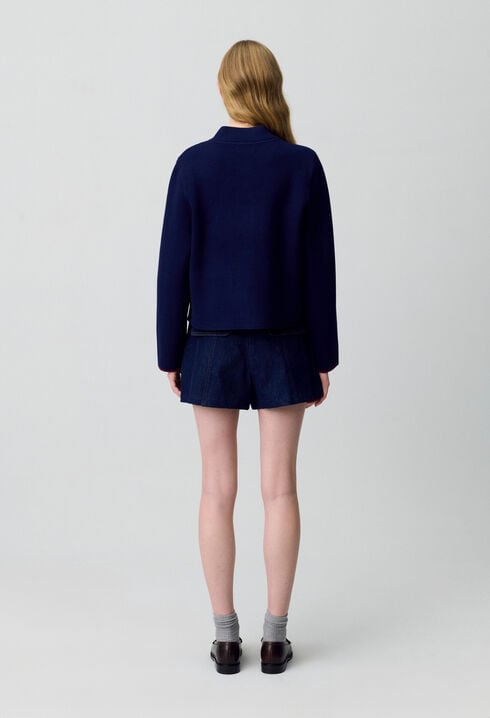 Zweifarbiger, dicker Cardigan