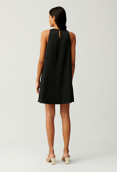 Kurzes, geknöpftes Kleid Schwarz