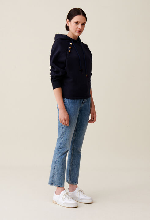 Marineblaues Kapuzen-Sweatshirt