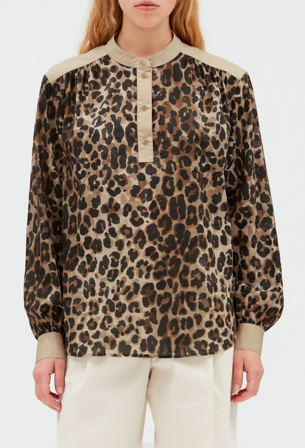 Bluse mit Leoparden-Print