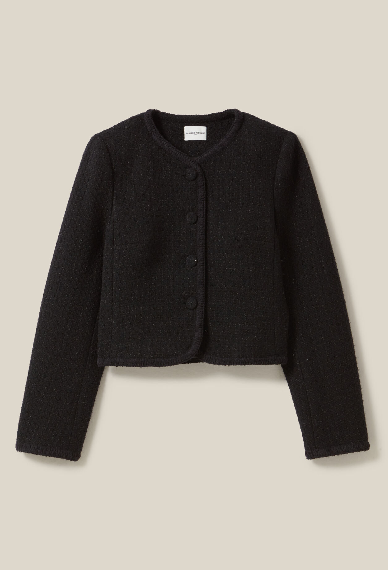Schwarze Tweedjacke gerade