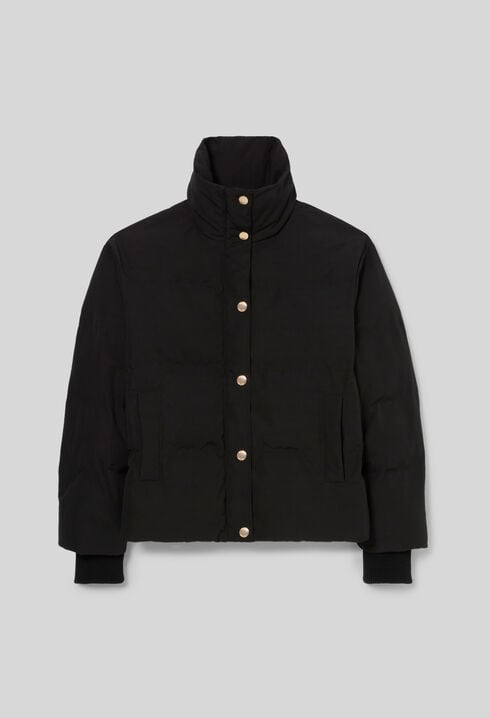 Kurze Daunenjacke mit Stehkragen