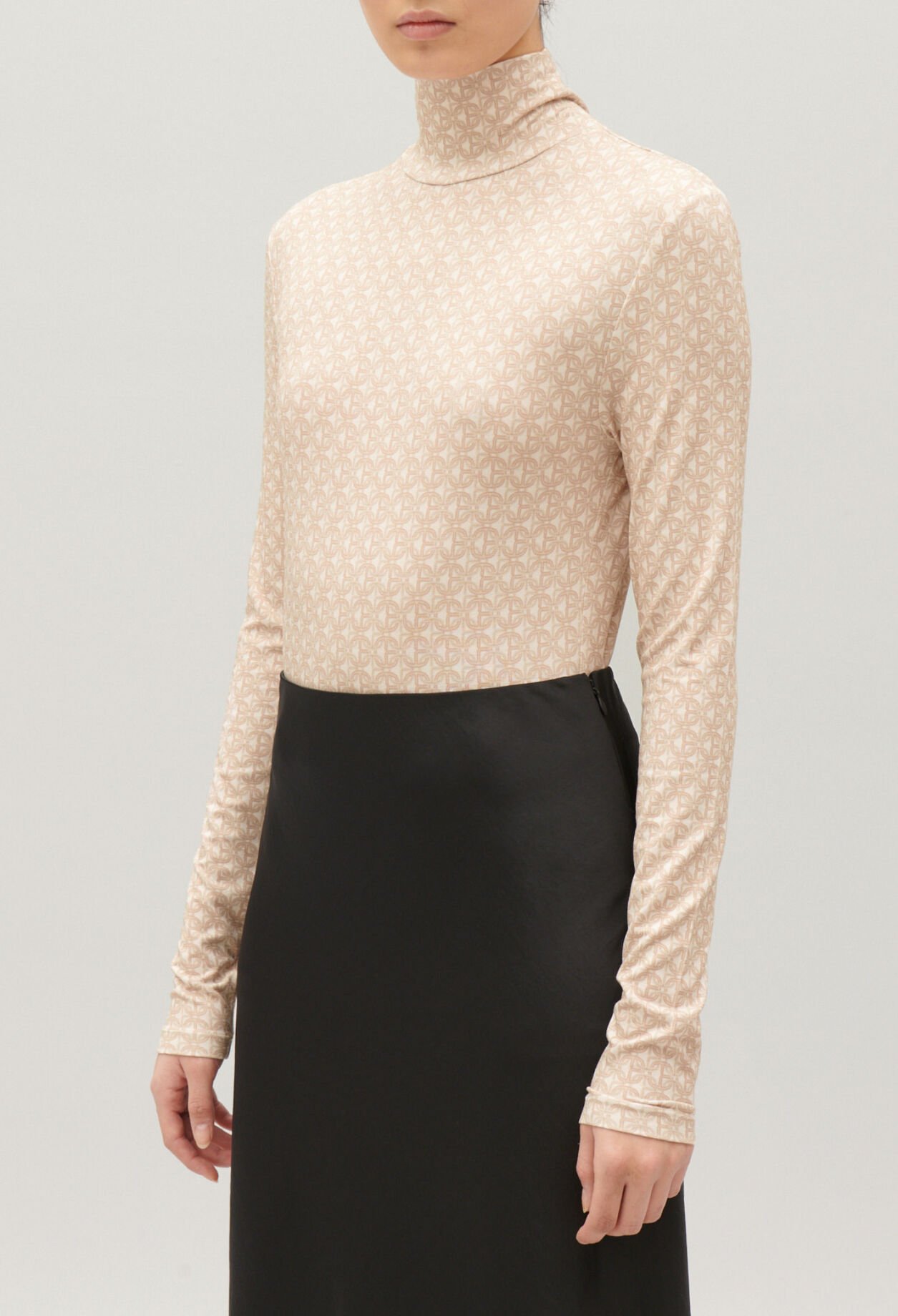 Unterziehpullover mit CP-Print in Beige