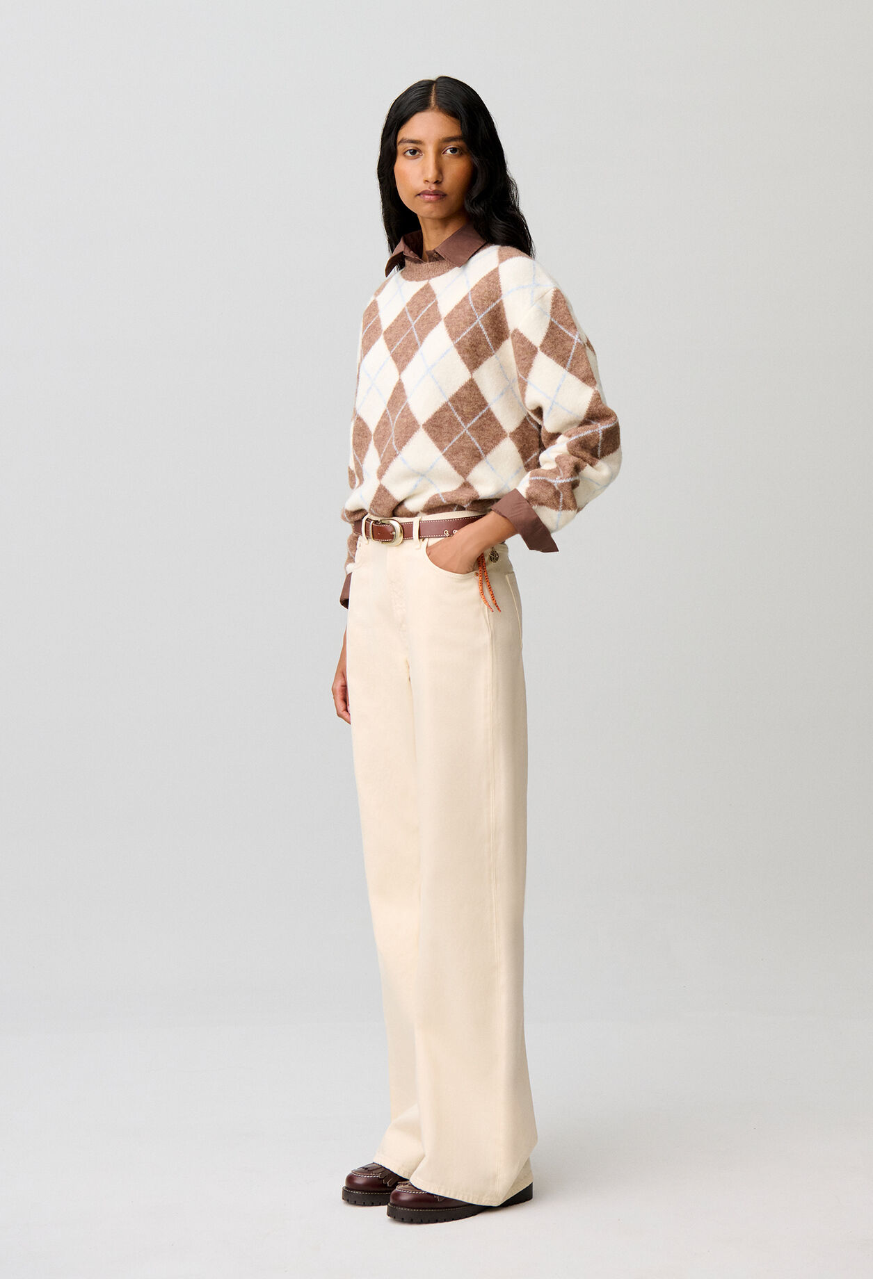 Mehrfarbiger gerader Pullover