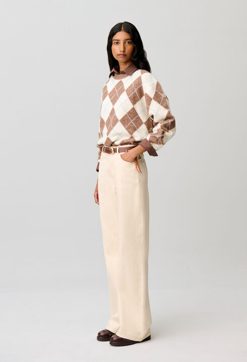 Mehrfarbiger gerader Pullover