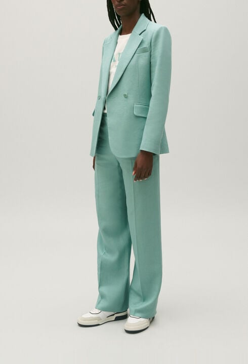 Blazer aus Halbleinen Wassergr&uuml;n