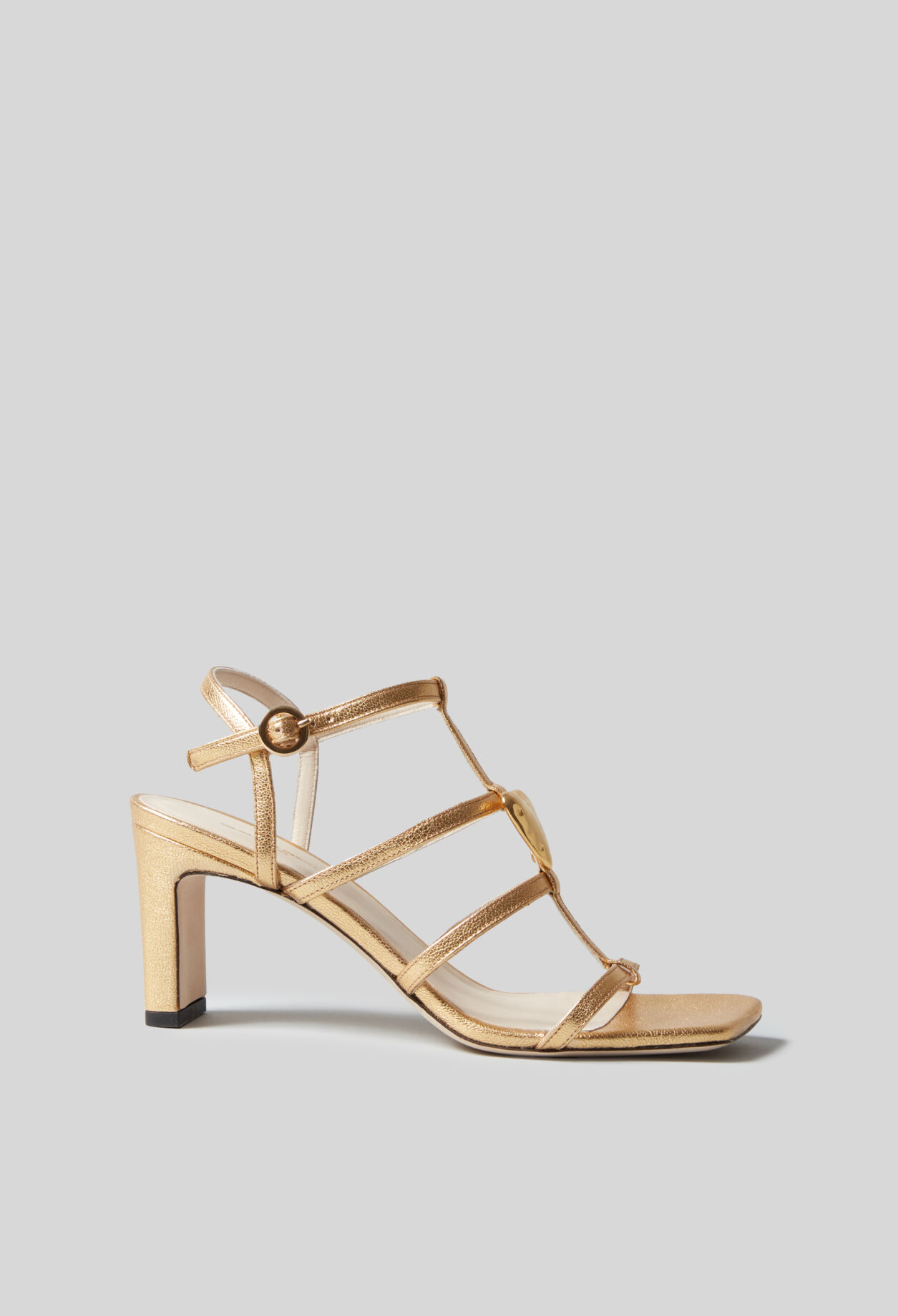Leder-High-Heels Sandalen