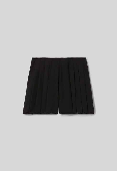 Schwarze Plisseeshort