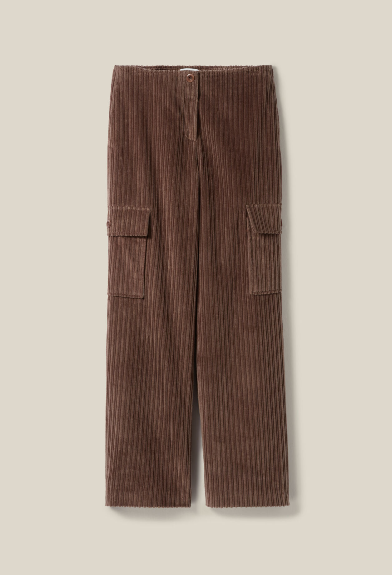 Weite Cargohose aus Cordvelours