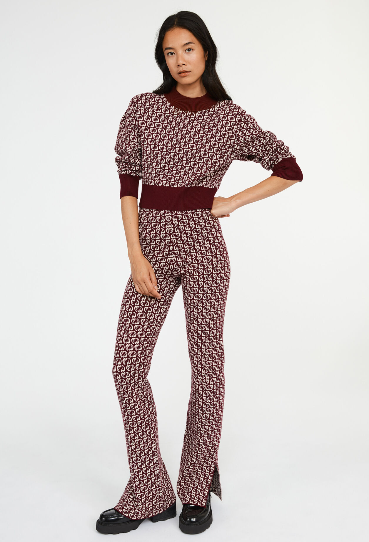 Zweifarbig Pullover aus Jacquardgewebe
