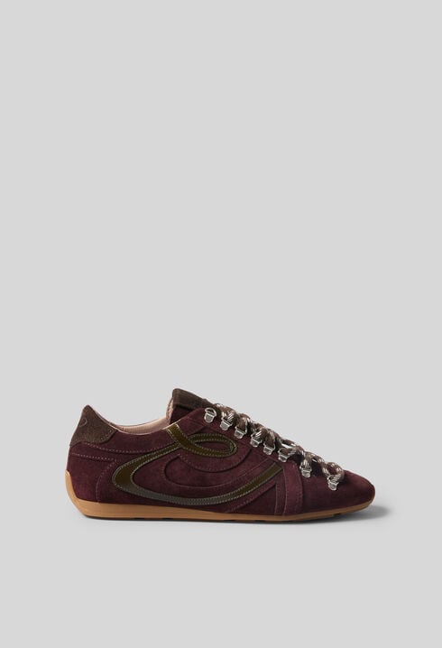Swing-Sneaker aus bordeauxrot Wildleder