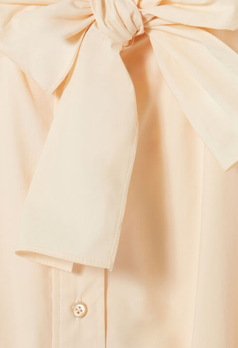 Popeline-Bluse mit Schluppenkragen