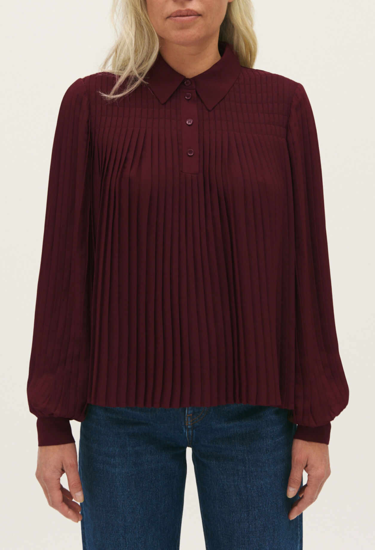 Plissierte Hemdbluse