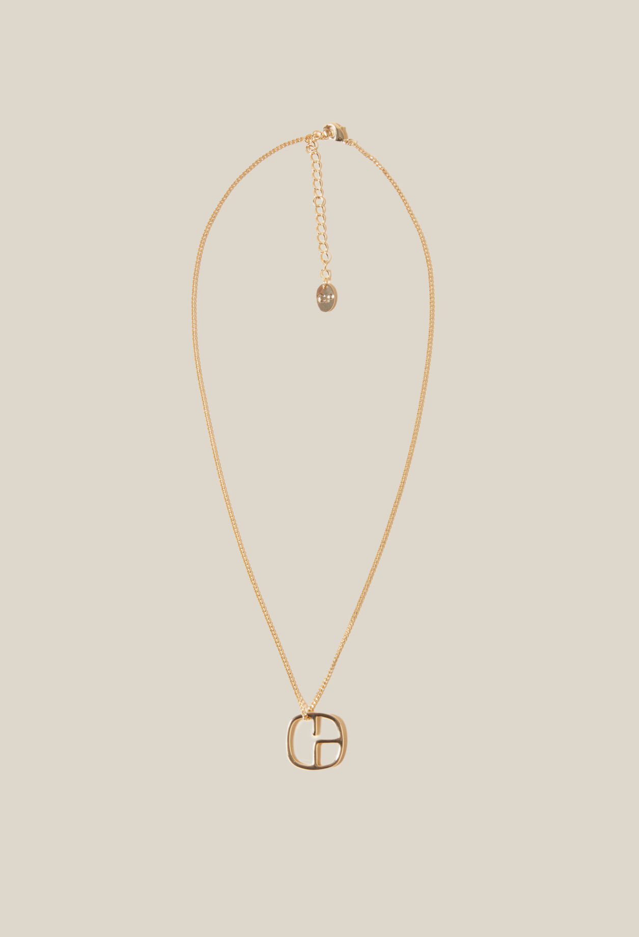 Kette mit Monogramm-Anhänger, goldfarben