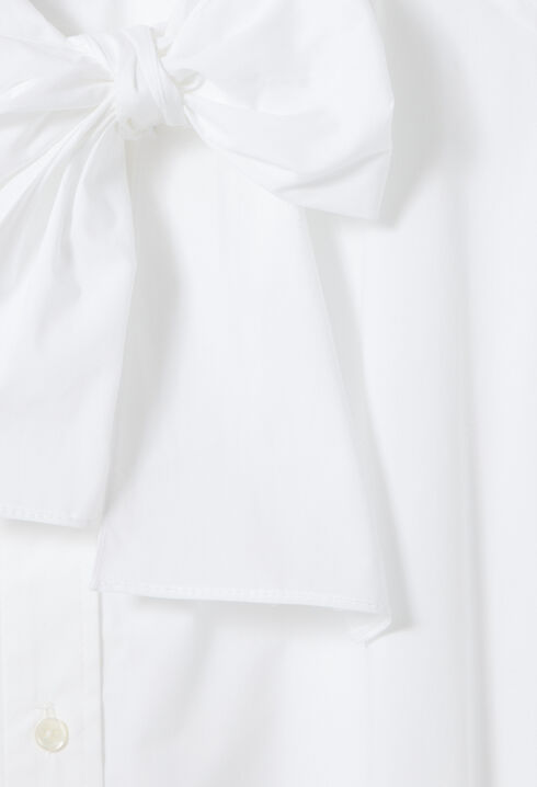 Popeline-Bluse mit Schluppenkragen