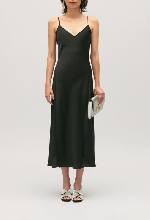 Midi-Negligé-Kleid schwarz 