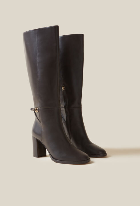 Lacklederstiefel mit CP-Logo