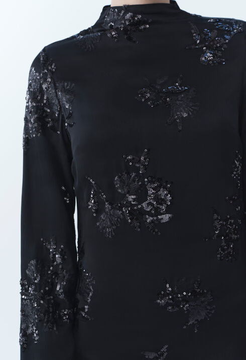 Schwarzes kurzes Kleid Pailletten
