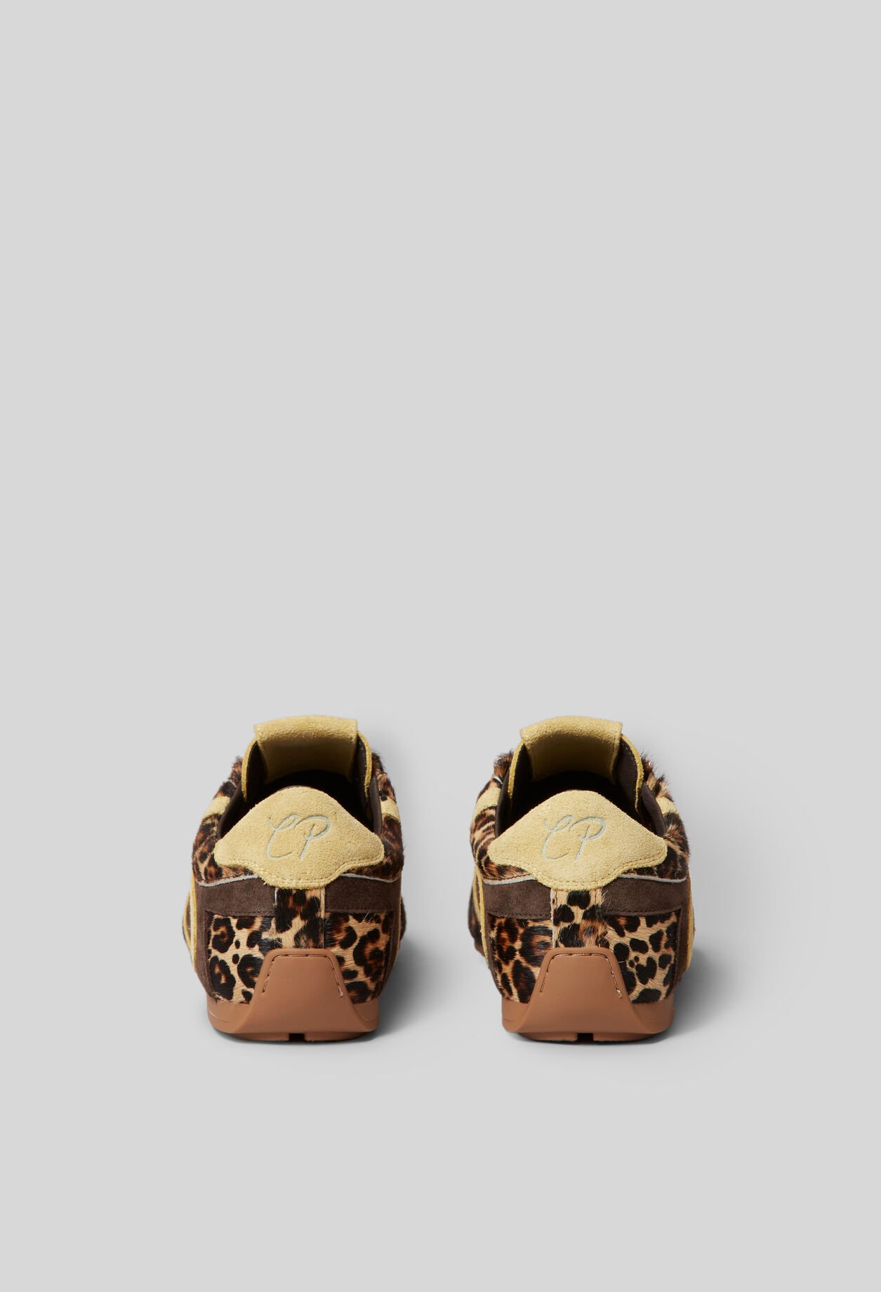 Leopard-Muster Leder-Sneaker