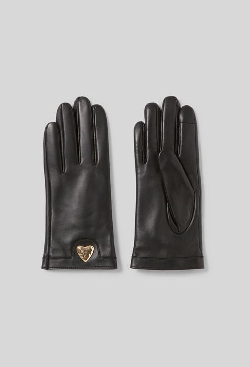 Lederhandschuhe mit goldenem Herz