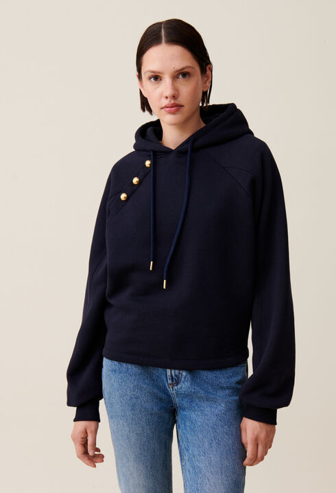 Marineblaues Kapuzen-Sweatshirt