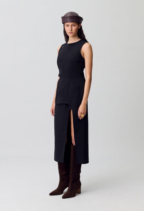 Langes schwarzes Kleid