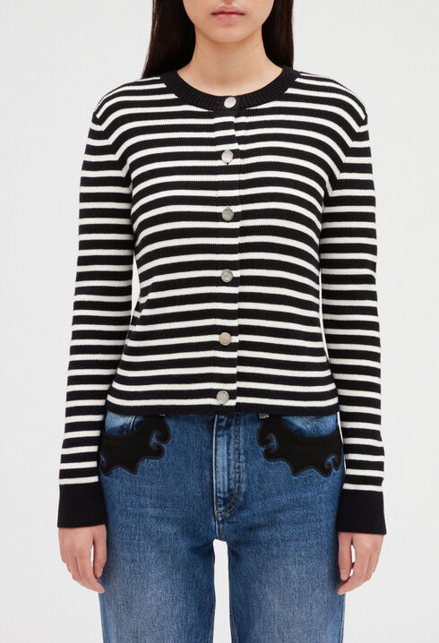 Gestreifte Weste Öko-Strick