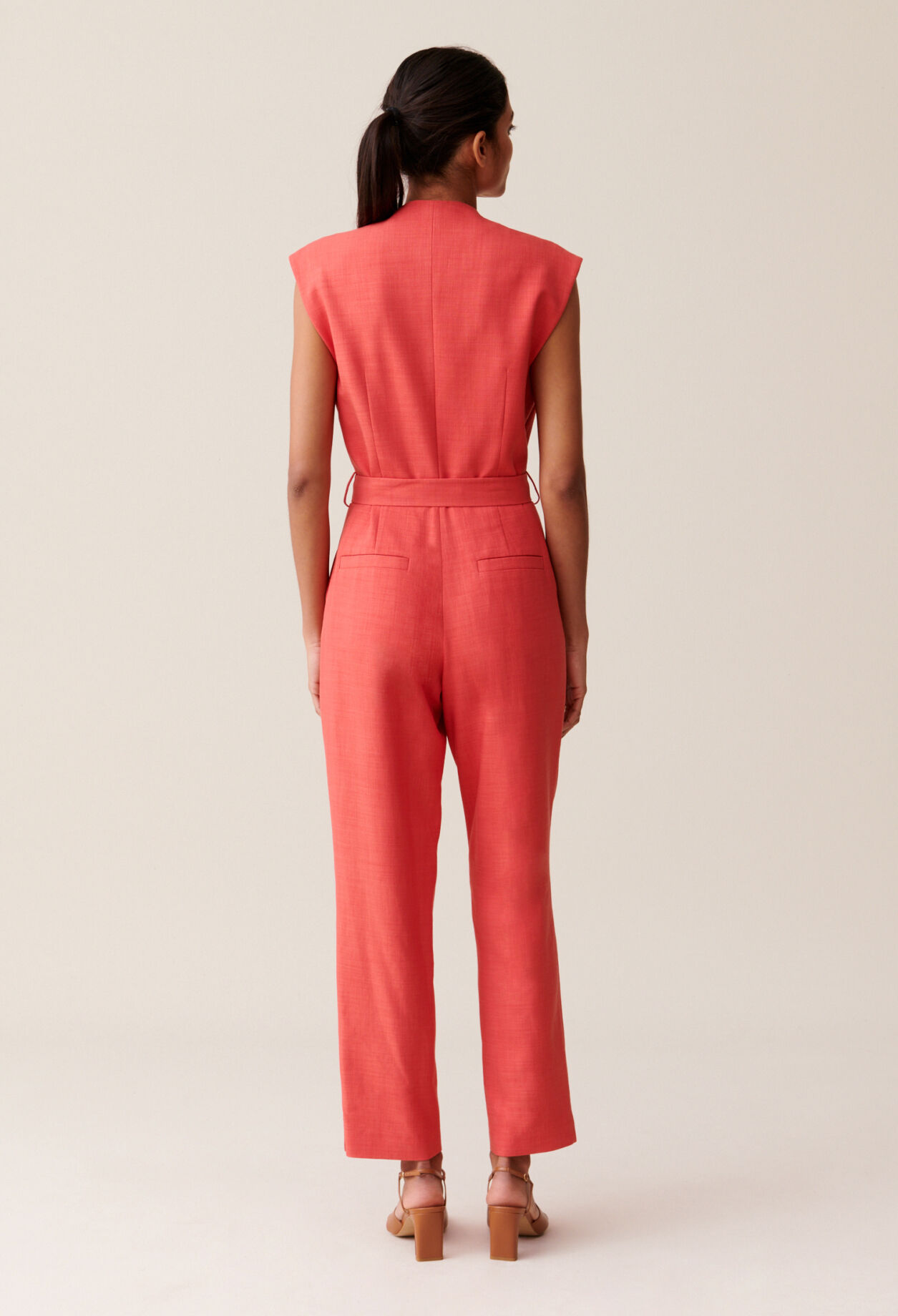 Jumpsuit mit G&uuml;rtel terracotta
