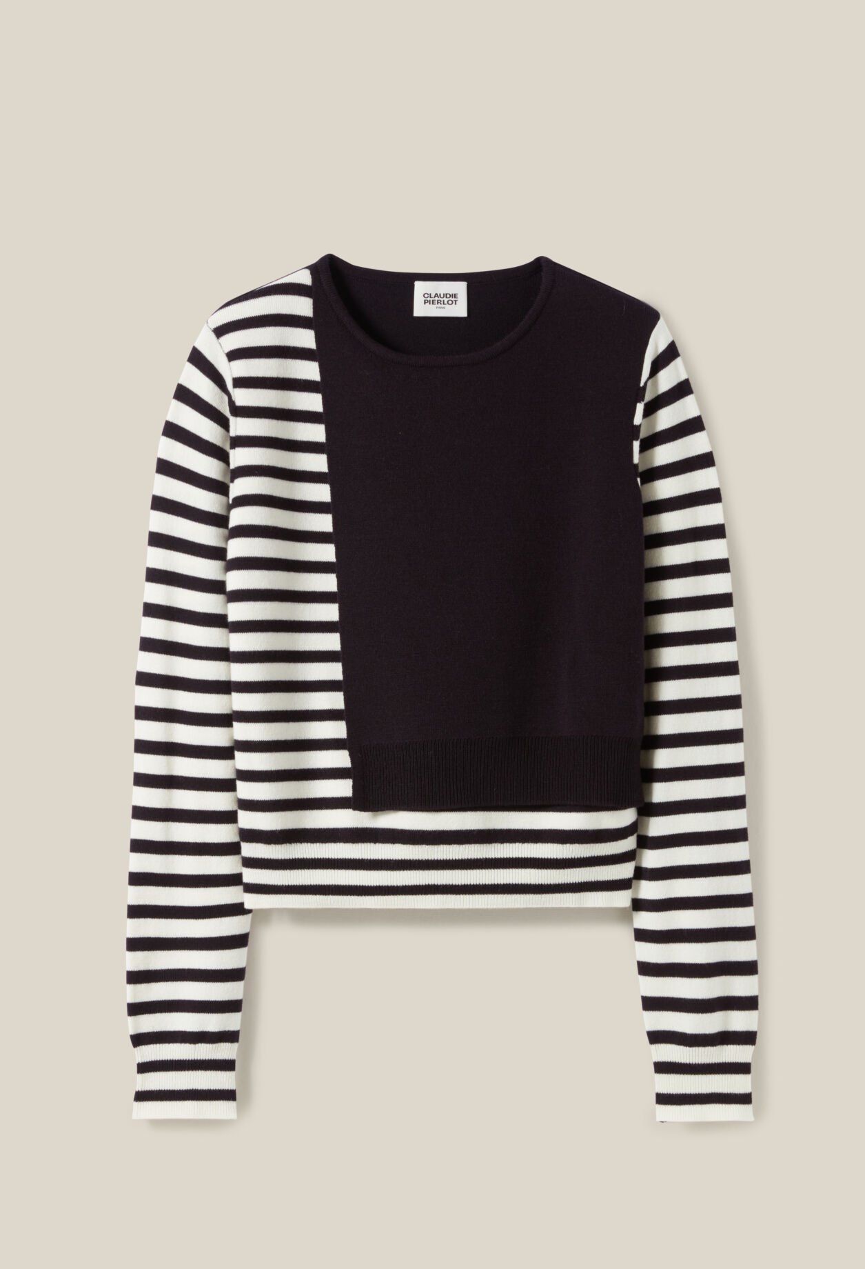 Kurzer Marinière-Pullover