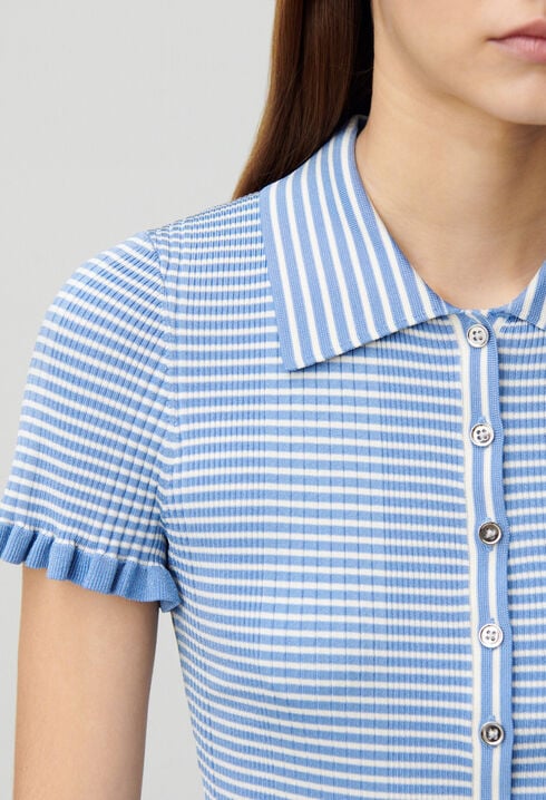 Gestreiftes Poloshirt mit Knöpfen