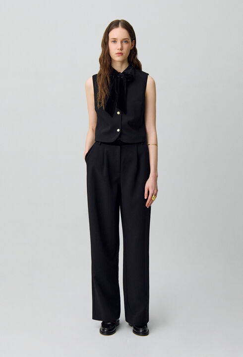 Bluse mit Schluppenkragen