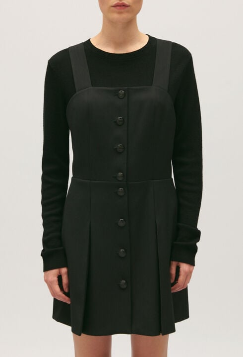 Kurzes trägerloses schwarzes Kleid